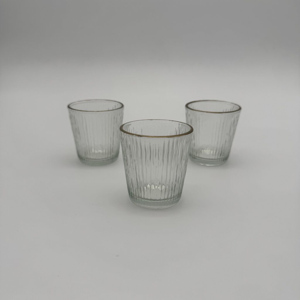 Teelichtglas goldrand
