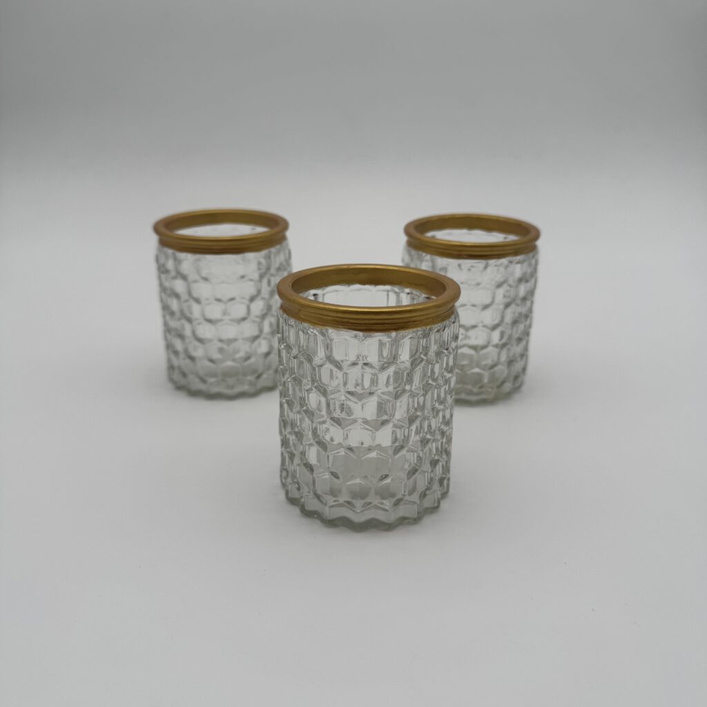Teelichtglas geriffelt