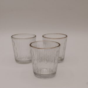 Teelichtglas mit Goldrand