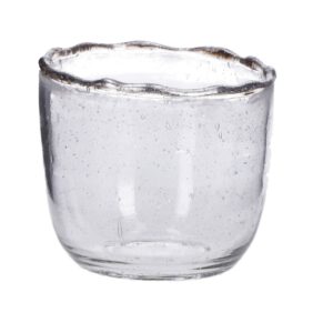 Teelichtgläser Bubble mit silbernem Rand