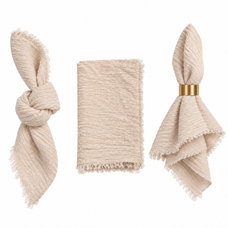 Musselin Gauze Serviette creme